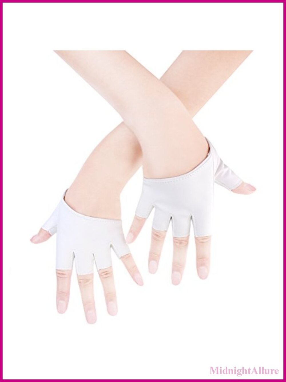 Half Finger PU Leather Punk Dance Gloves Faux Leather Faux Leather